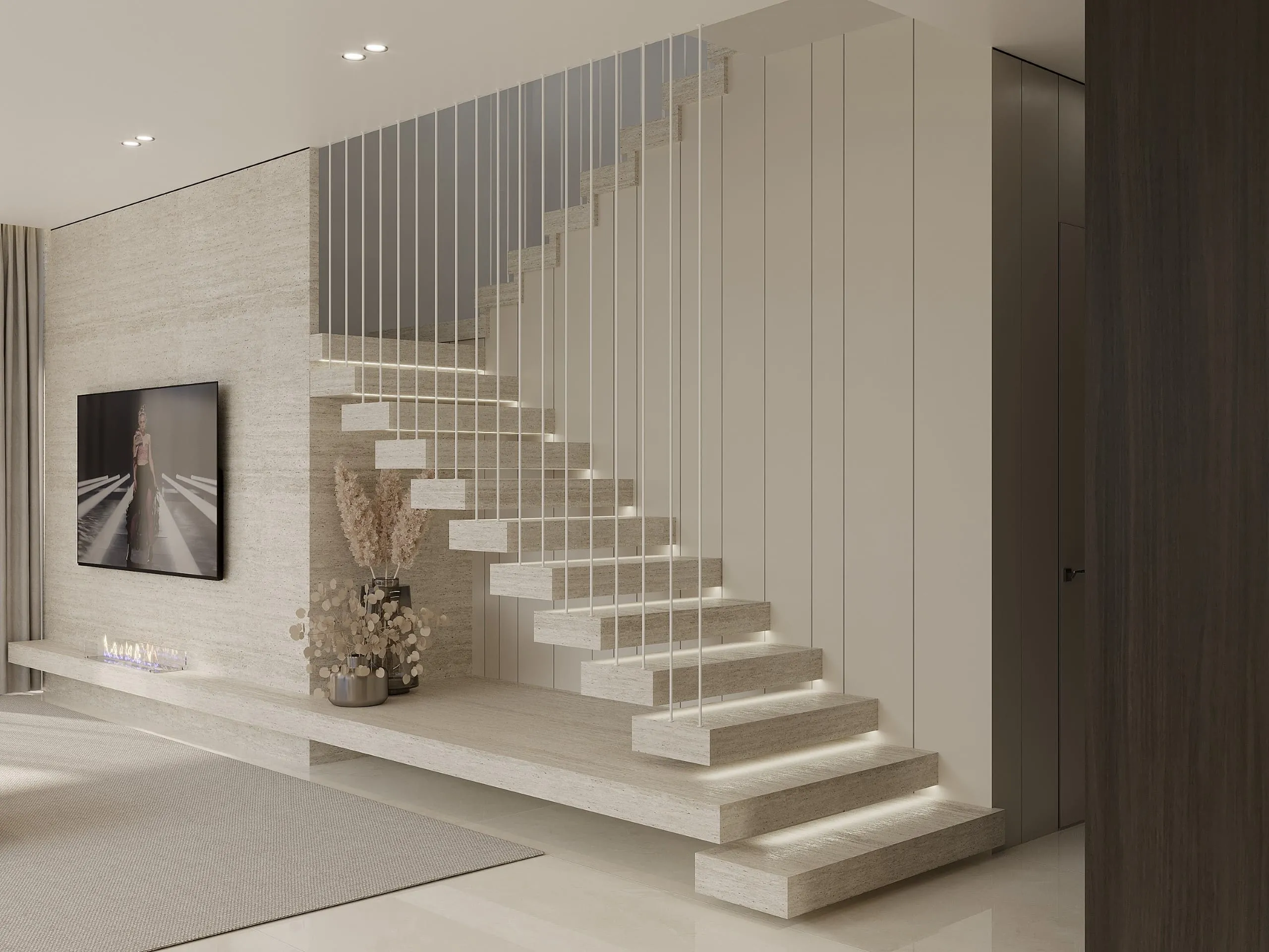 מדרגות מרחפות בעיצוב יוקרתי בבית פרטי – שירן דדיה