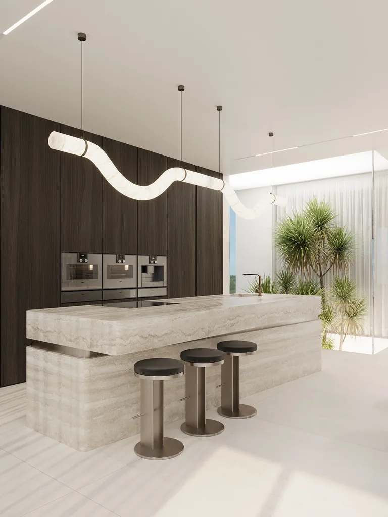 מטבח מעוצב בבית פרטי עם עיצוב פנים מקצועי