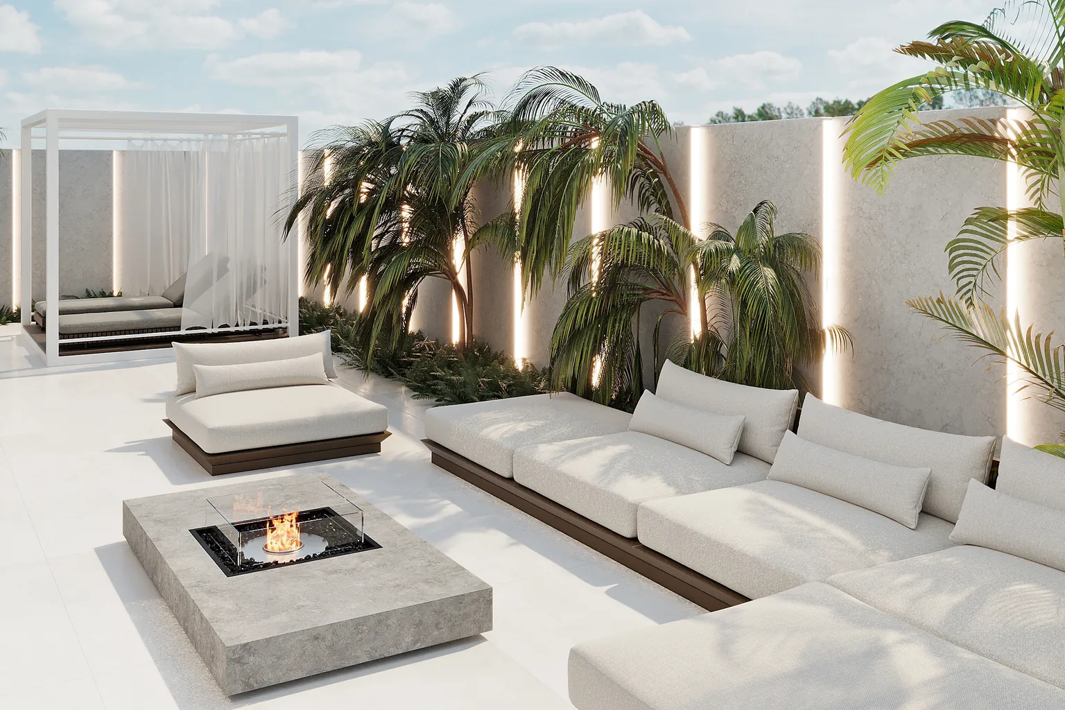 עיצוב פנים בית מודרני - חזית הבית בשילוב בטון ועץ עם תאורה אדריכלית - שירן דדיה